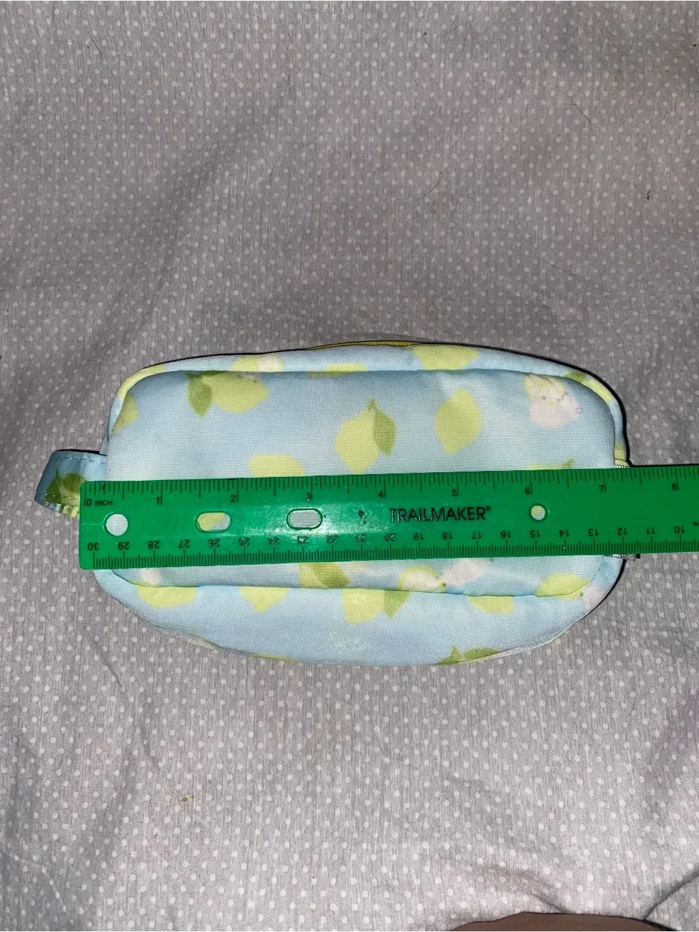 Blue Lemon Print Zipper Pouch